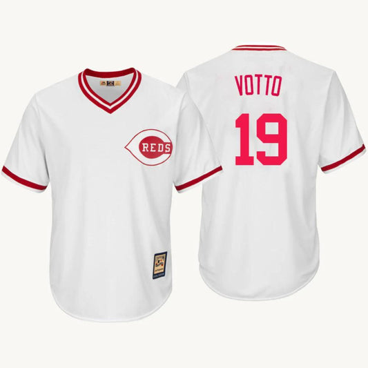 Cincinnati Reds Joey Votto White Throwback Pullover Jersey by My Store