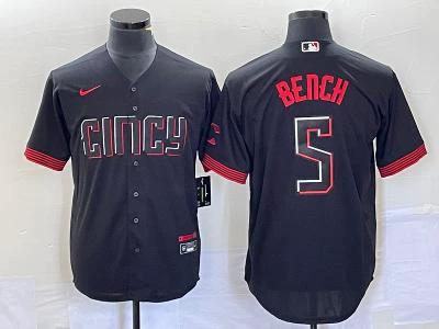 Cincinnati Reds Johnny Bench Black 2023 City Connect Replica Jersey by My Store