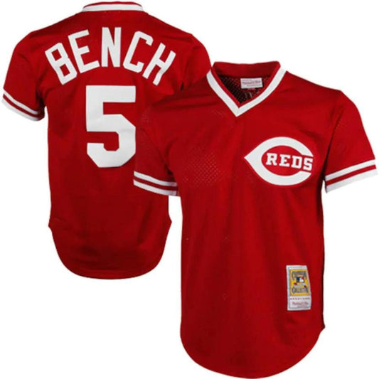 Cincinnati Reds Johnny Bench Red 1983 Throwback Mesh Pullover Jersey by My Store
