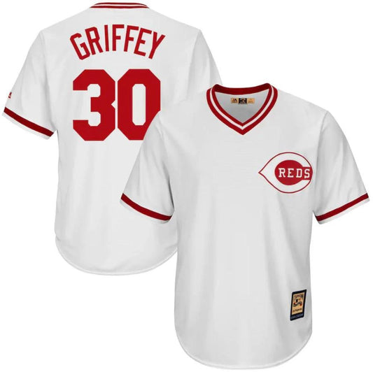 Cincinnati Reds Ken Griffey Jr White Throwback Pullover Jersey by My Store