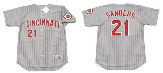 Cincinnati Reds Reggie Sanders Gray Throwback Jersey by My Store