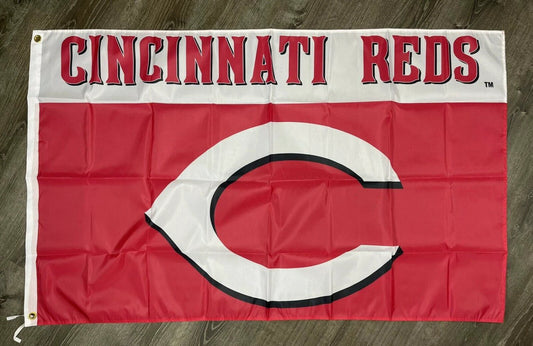 Cincinnati Reds Retro Logo Flag 3x5 ft Sports Red Banner Man-Cave Garage Bar by flagsjustdoit