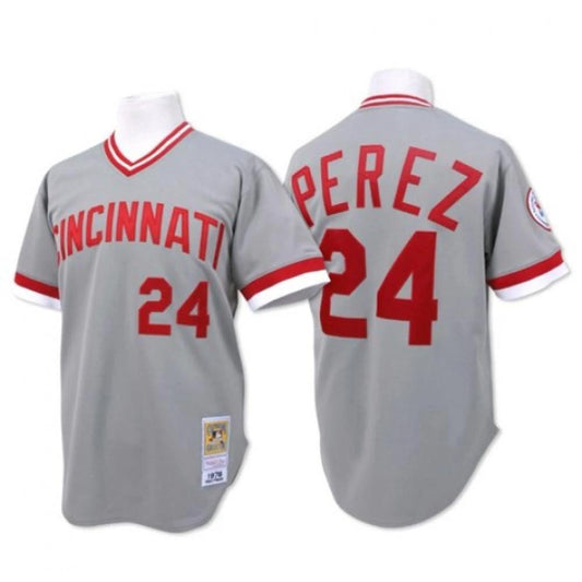 Cincinnati Reds Tony Perez Gray Throwback Pullover Jersey by My Store