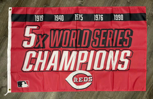 Cincinnati Reds World Series Championship Flag 3x5 ft Sports Banner Man-Cave by flagsjustdoit