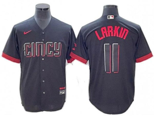 Cincinnati Reds #11 Barry Larkin Black City Connect Limited Jersey by My Store