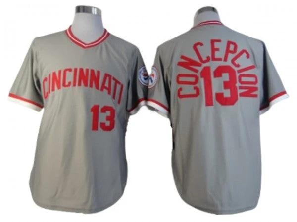 Cincinnati Reds #13 Dave Concepcion Gray 1976 Throwback Jersey by My Store