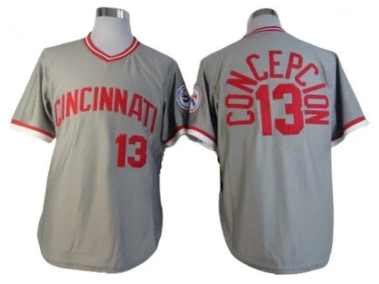 Cincinnati Reds #13 Dave Concepcion Gray 1976 Throwback Jersey by My Store