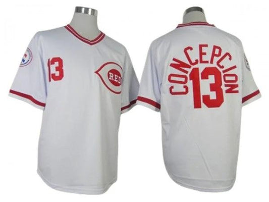 Cincinnati Reds #13 Dave Concepcion White 1976 Throwback Jersey by My Store