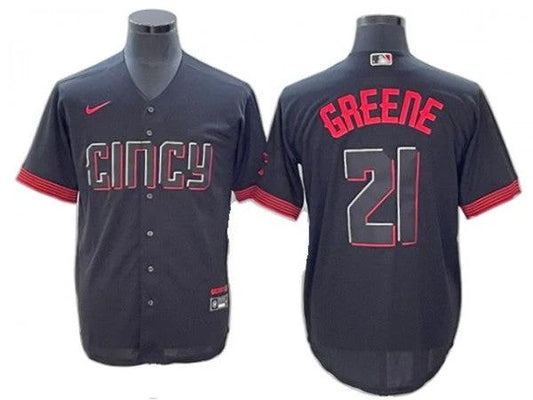 Cincinnati Reds #21 Hunter Greene Black City Connect Limited Jersey by My Store