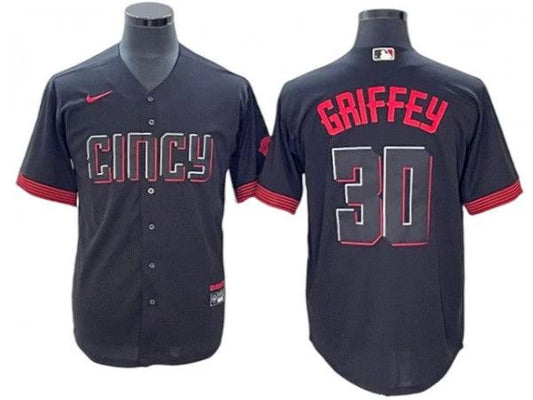 Cincinnati Reds #30 Ken Griffey Jr. Black City Connect Limited Jersey by My Store