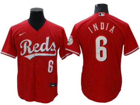 Cincinnati Reds #6 Jonathan India Red Alternate Cool Base Jersey by My Store