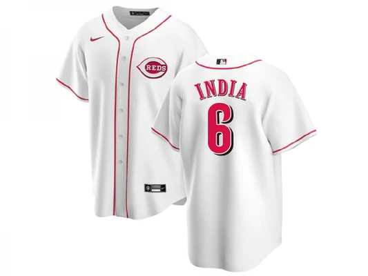 Cincinnati Reds #6 Jonathan India White Home Cool Base Jersey by My Store