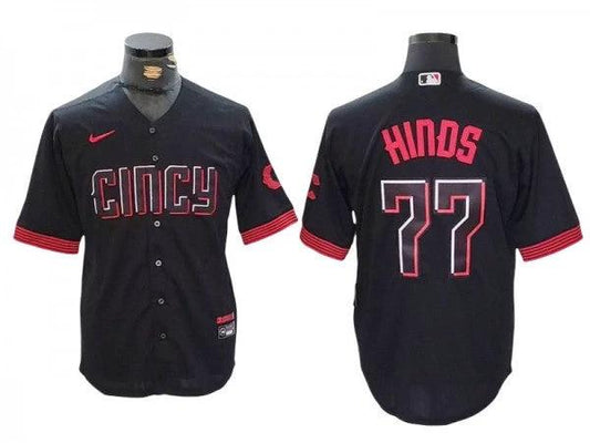 Cincinnati Reds #77 Rece Hinds Black City Connect Limited Jersey by My Store