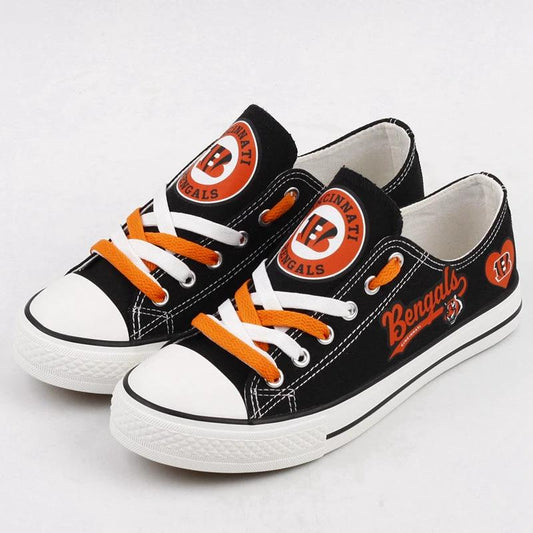 Cincinnati Bengals Low Top Canvas Sport Sneakers Shoes For Men Women Fans by Crocs