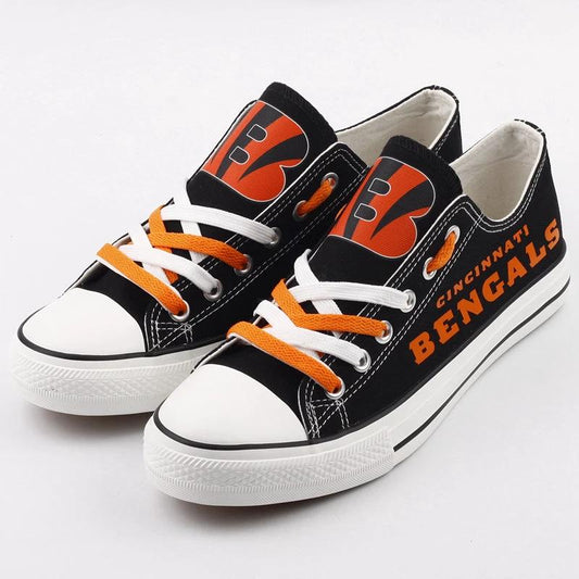 Cincinnati Bengals Low Top Canvas Sport Sneakers Shoes For Men Women Fans by Crocs