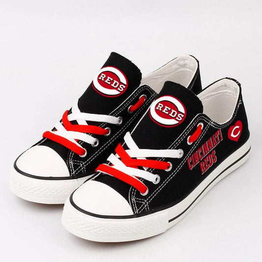 Cincinnati Reds Limited Print Low Top Canvas Shoes Sport Sneakers For Men Women Fans by Crocs