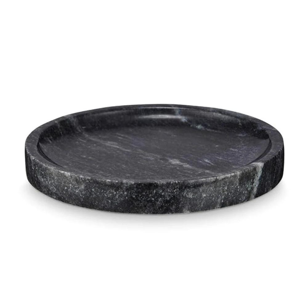 Circular Black Marble Jewelry Tray by Casa & Beyond