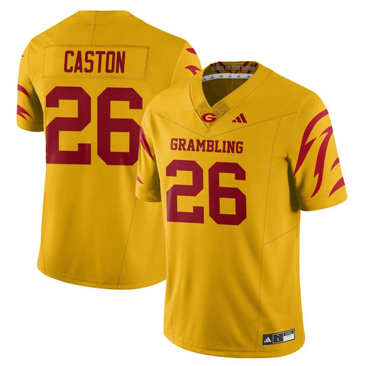Cisco Caston Jersey #26 Grambling State Football 2025 Special Stitched Yellow by My Store NCAA Football Jerseys