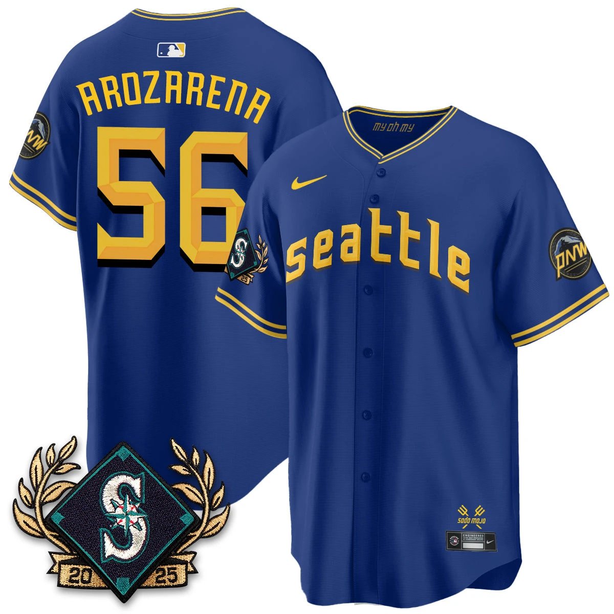 Seattle Mariners 2025 Series Champions Jersey - All Stitched by Seattle Mariners
