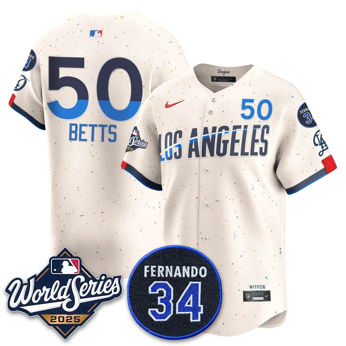 Los Angeles Dodgers 2025 National League Champions Jersey - All Stitched by Los Angeles Dodgers