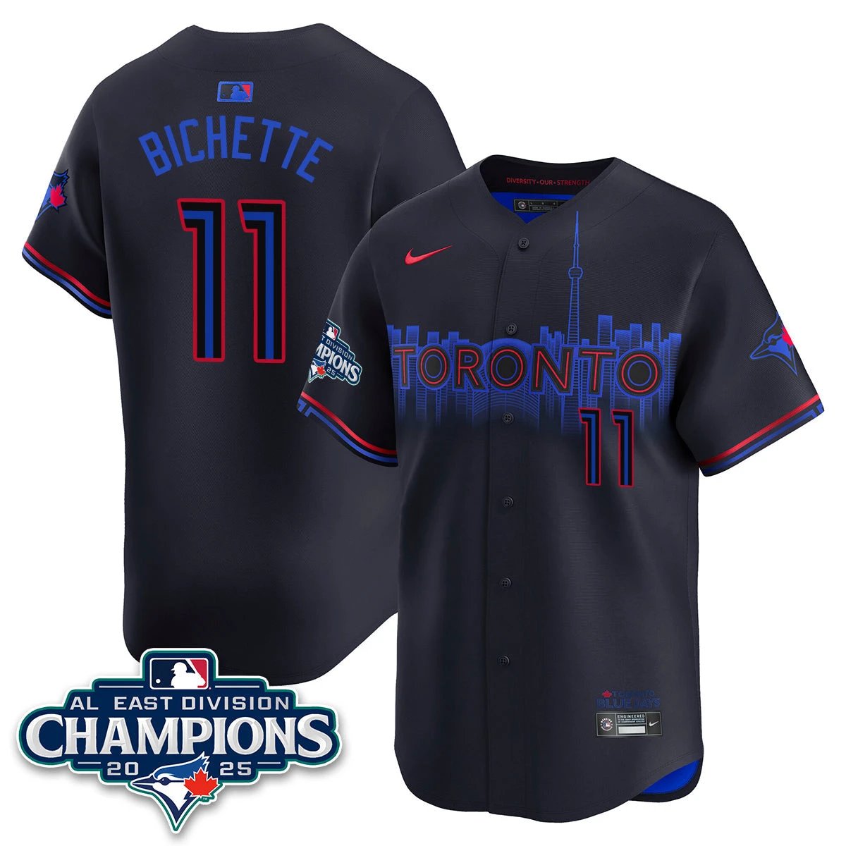 Toronto Blue Jays AL East Division Champions Jersey - All Stitched by Toronto Blue Jays