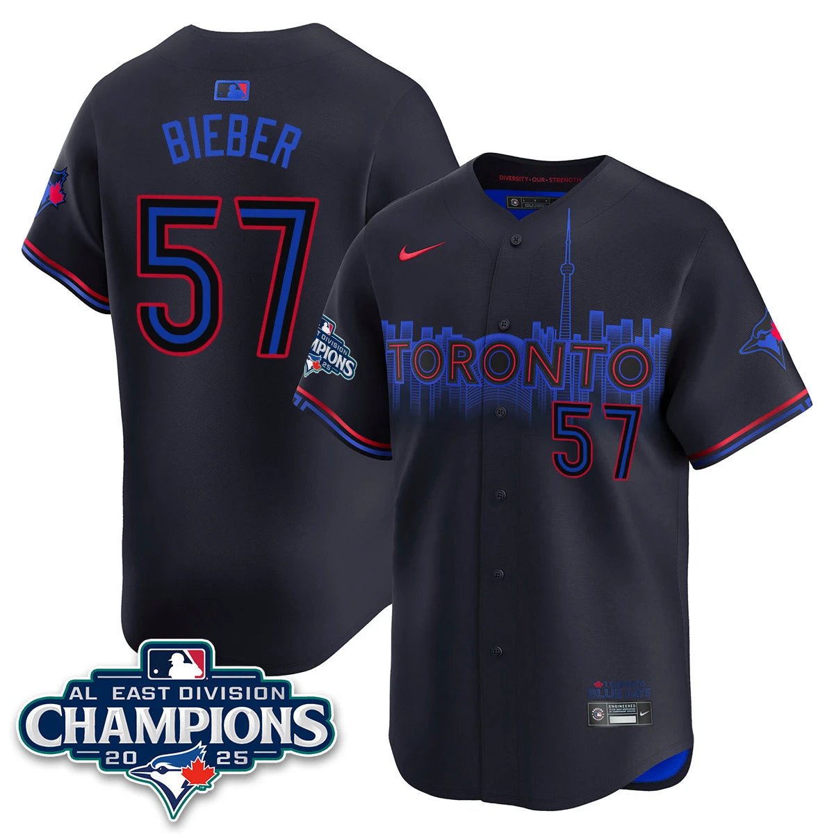 Toronto Blue Jays AL East Division Champions Jersey - All Stitched by Toronto Blue Jays