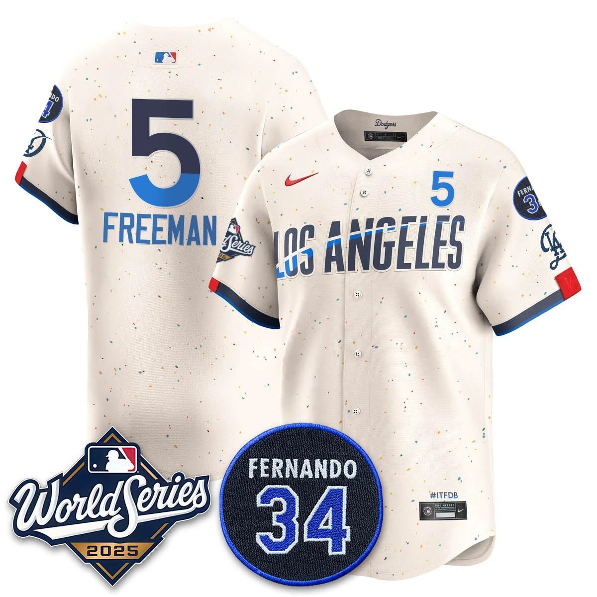 Los Angeles Dodgers 2025 National League Champions Jersey - All Stitched by Los Angeles Dodgers
