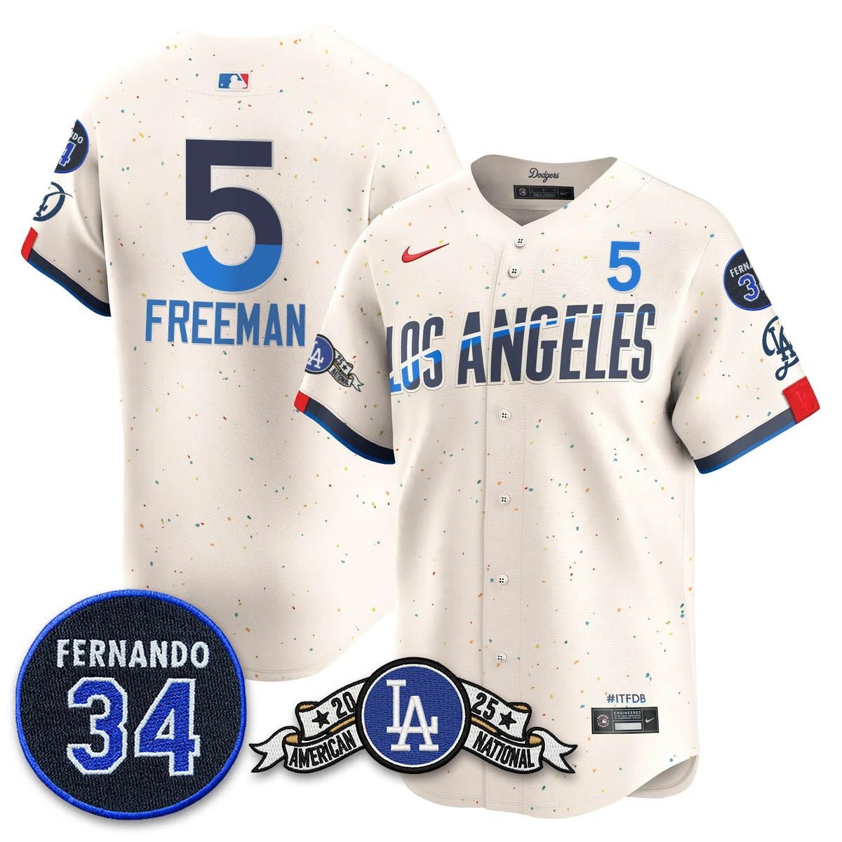 Los Angeles Dodgers 2025 National League Champions Jersey - All Stitched by Los Angeles Dodgers
