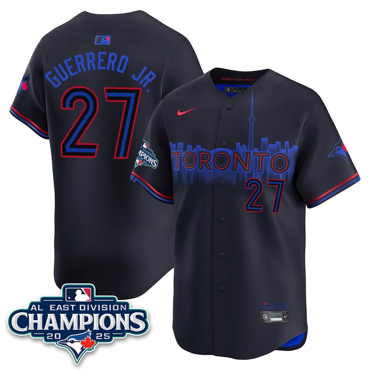 Toronto Blue Jays AL East Division Champions Jersey - All Stitched by Toronto Blue Jays