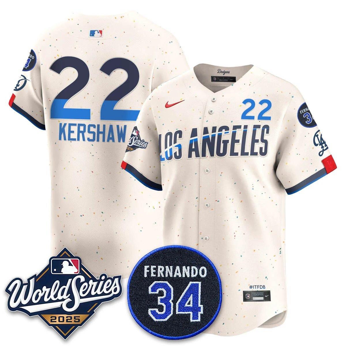 Los Angeles Dodgers 2025 National League Champions Jersey - All Stitched by Los Angeles Dodgers