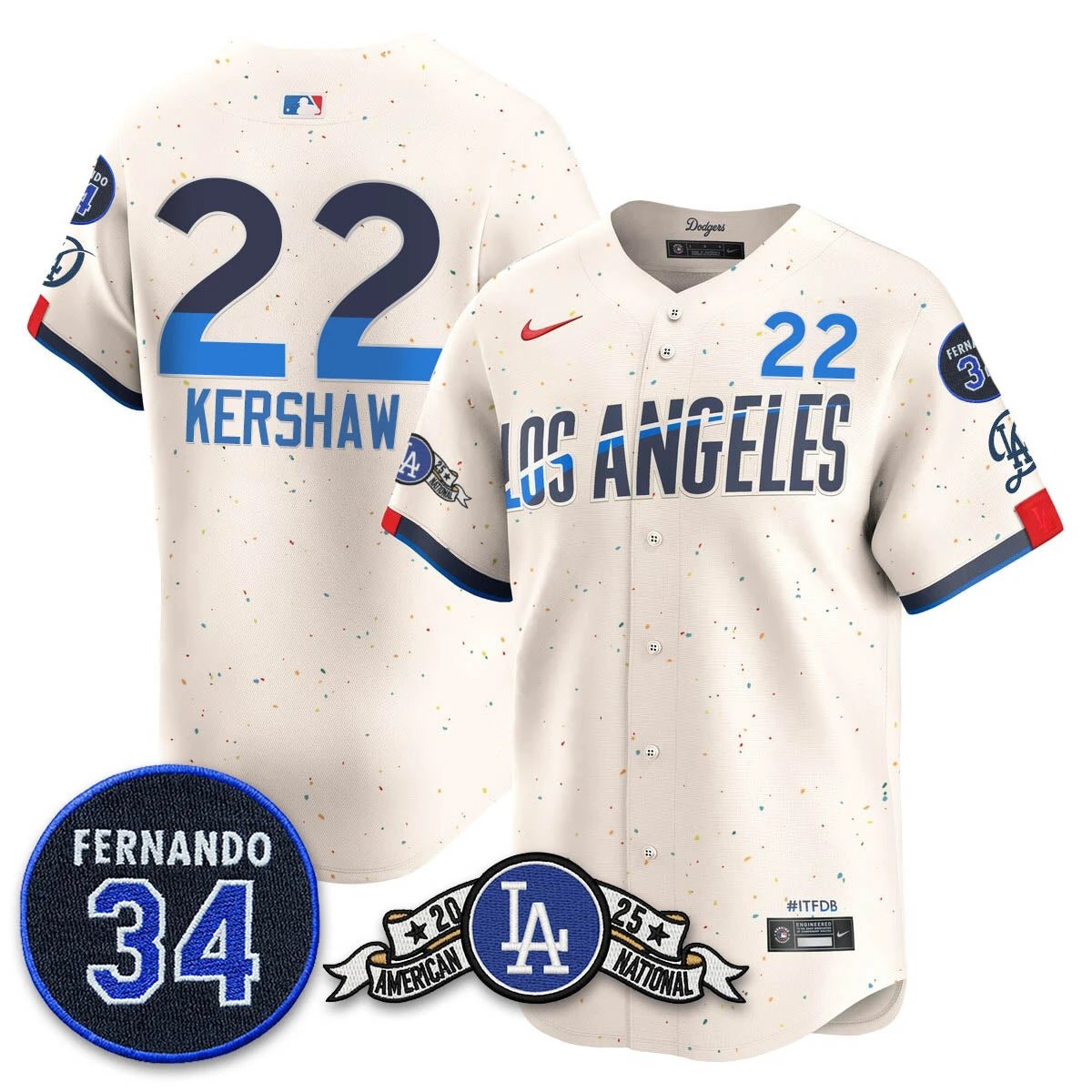 Los Angeles Dodgers 2025 National League Champions Jersey - All Stitched by Los Angeles Dodgers