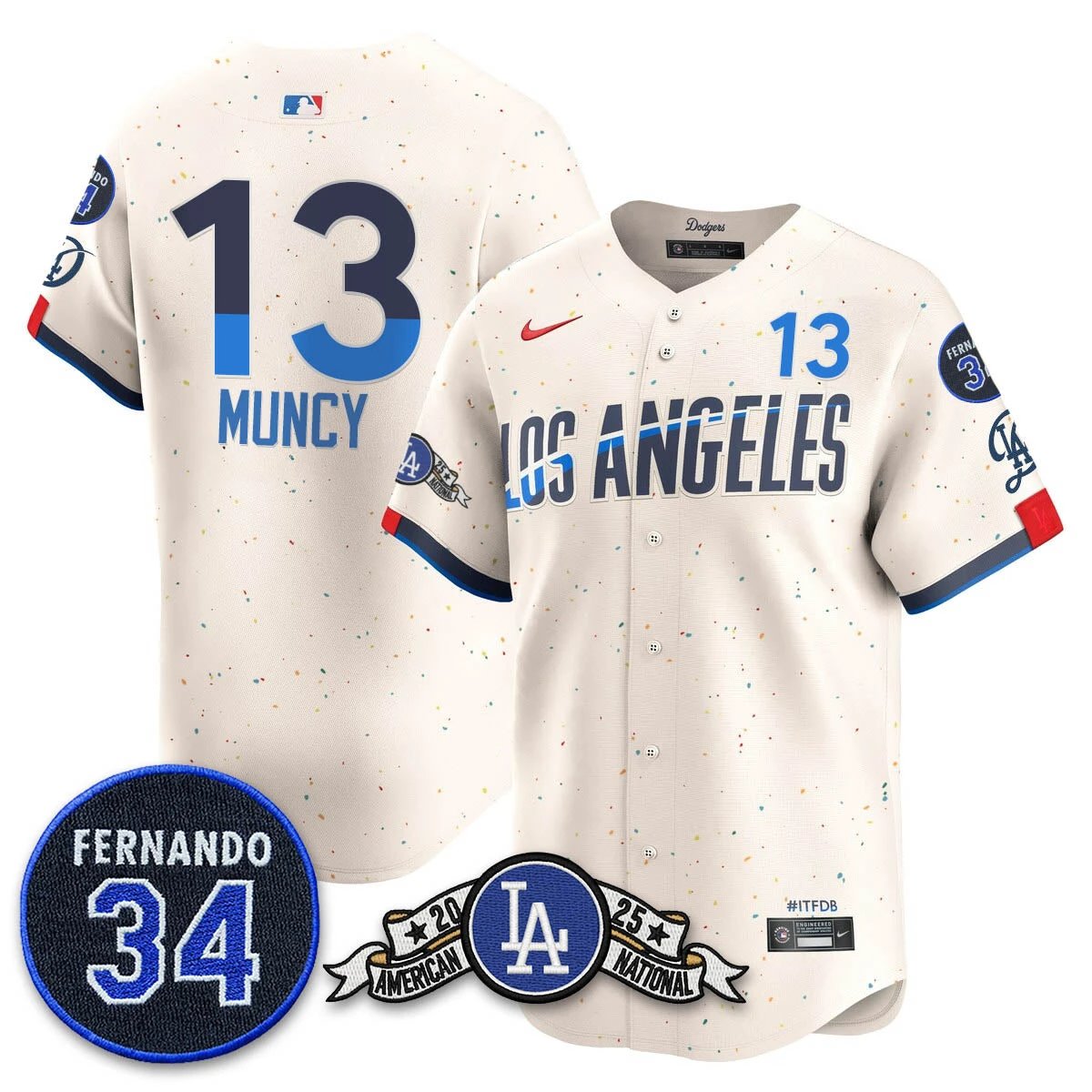 Los Angeles Dodgers 2025 National League Champions Jersey - All Stitched by Los Angeles Dodgers