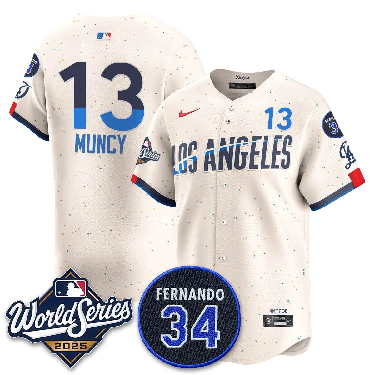 Los Angeles Dodgers 2025 National League Champions Jersey - All Stitched by Los Angeles Dodgers
