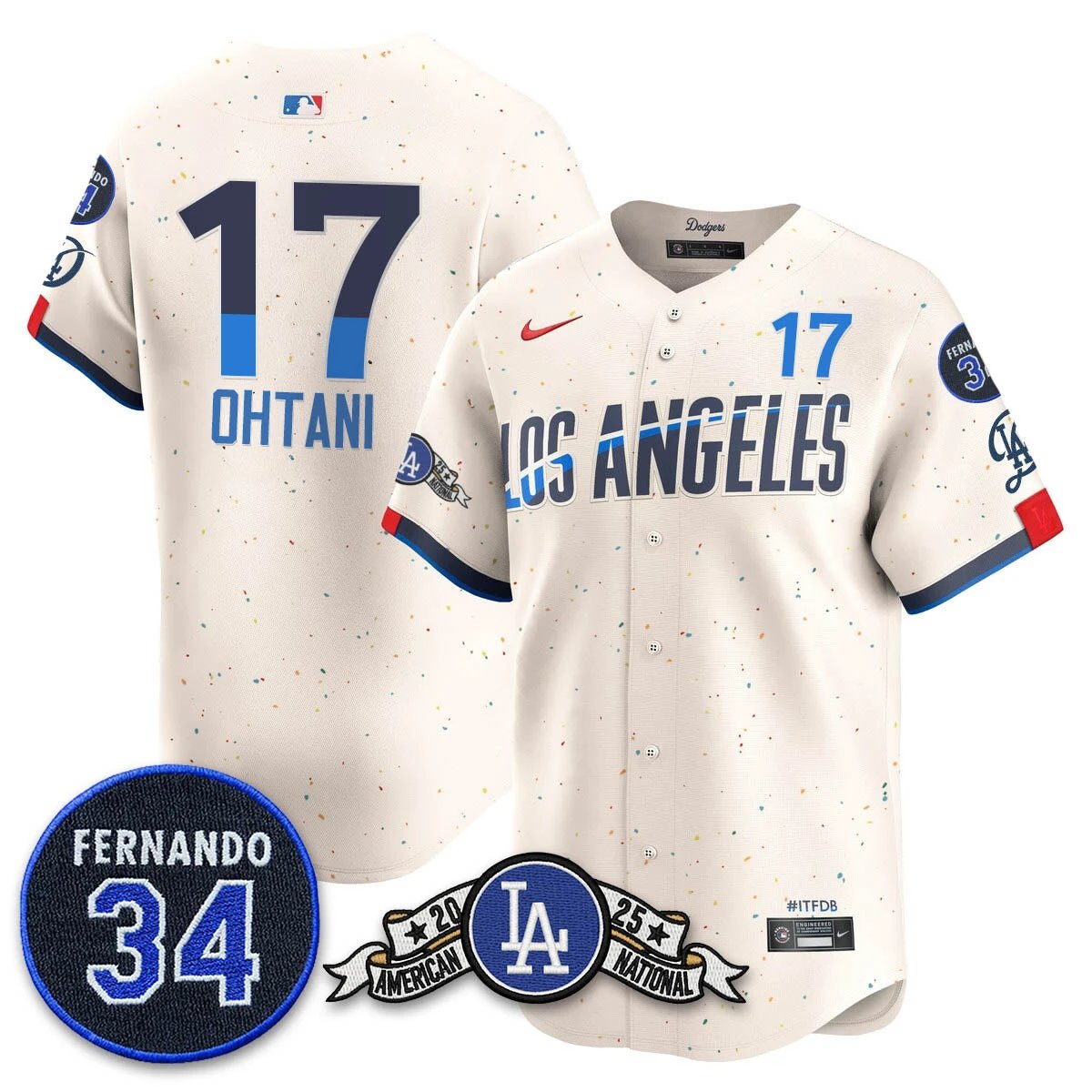 Los Angeles Dodgers 2025 National League Champions Jersey - All Stitched by Los Angeles Dodgers