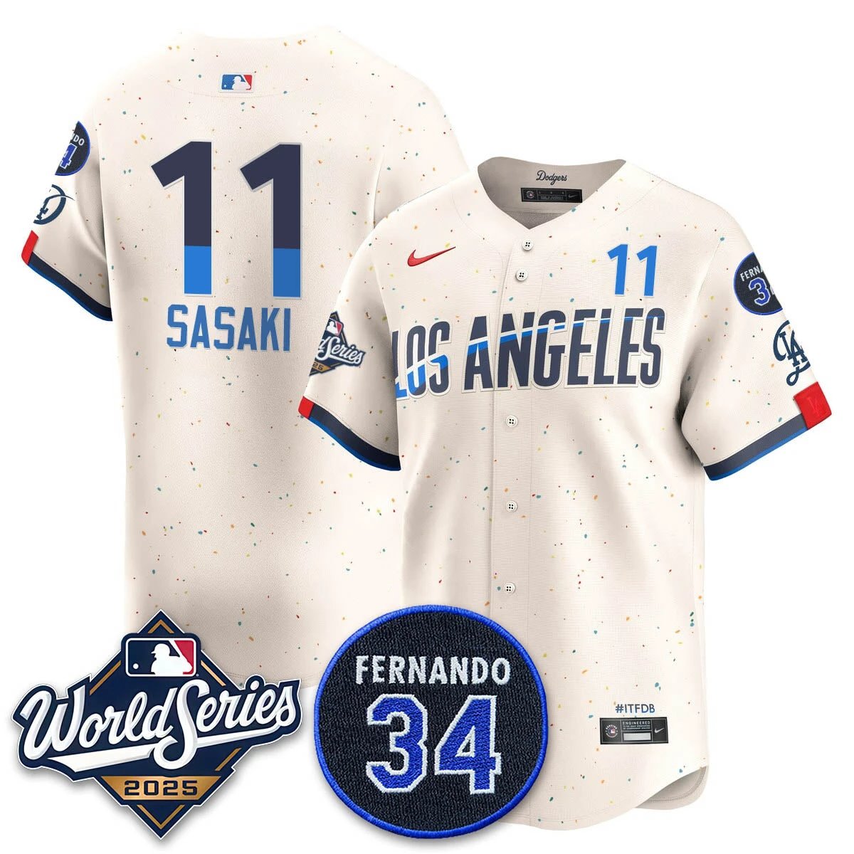 Los Angeles Dodgers 2025 National League Champions Jersey - All Stitched by Los Angeles Dodgers