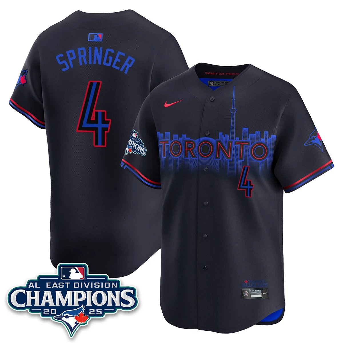 Toronto Blue Jays AL East Division Champions Jersey - All Stitched by Toronto Blue Jays