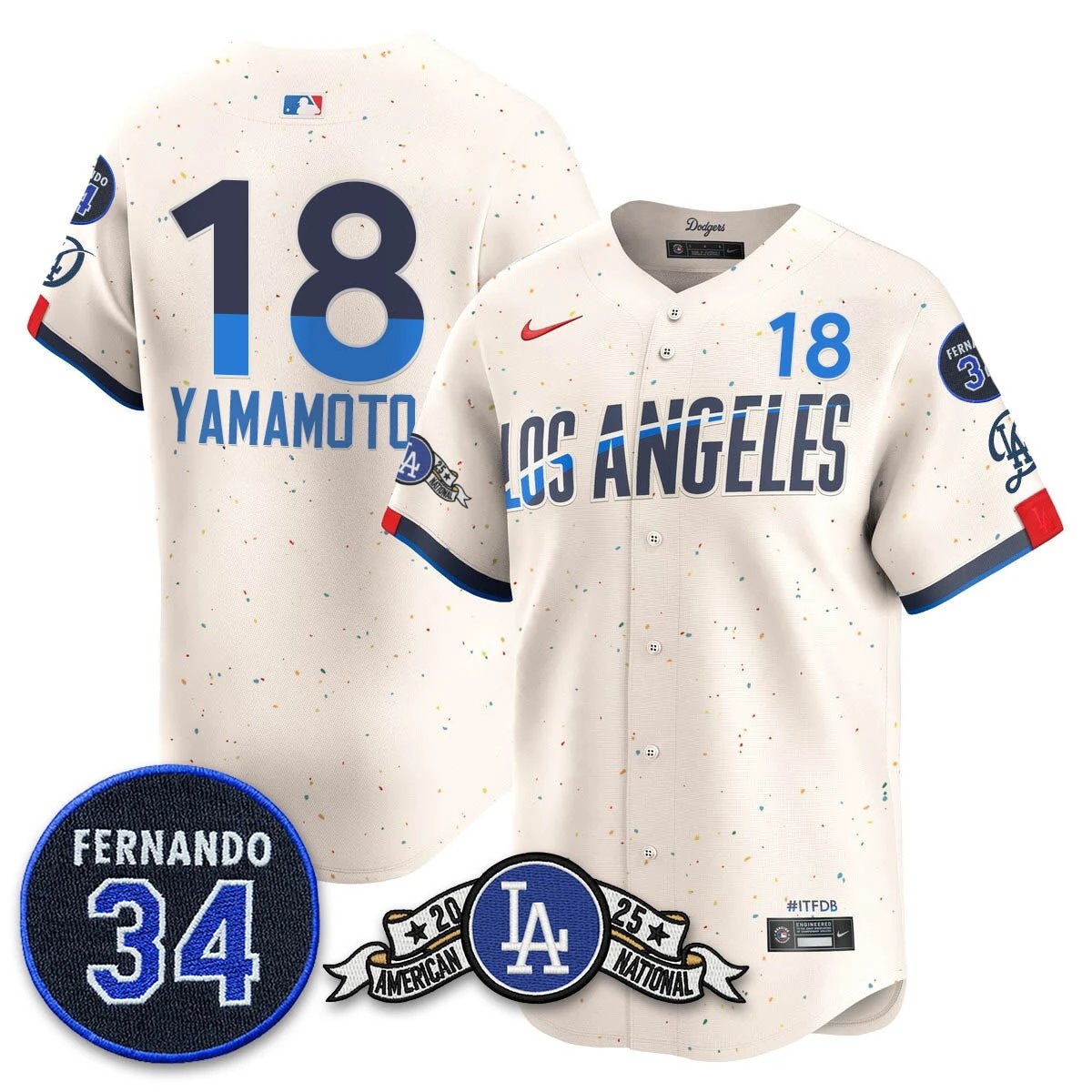 Los Angeles Dodgers 2025 National League Champions Jersey - All Stitched by Los Angeles Dodgers
