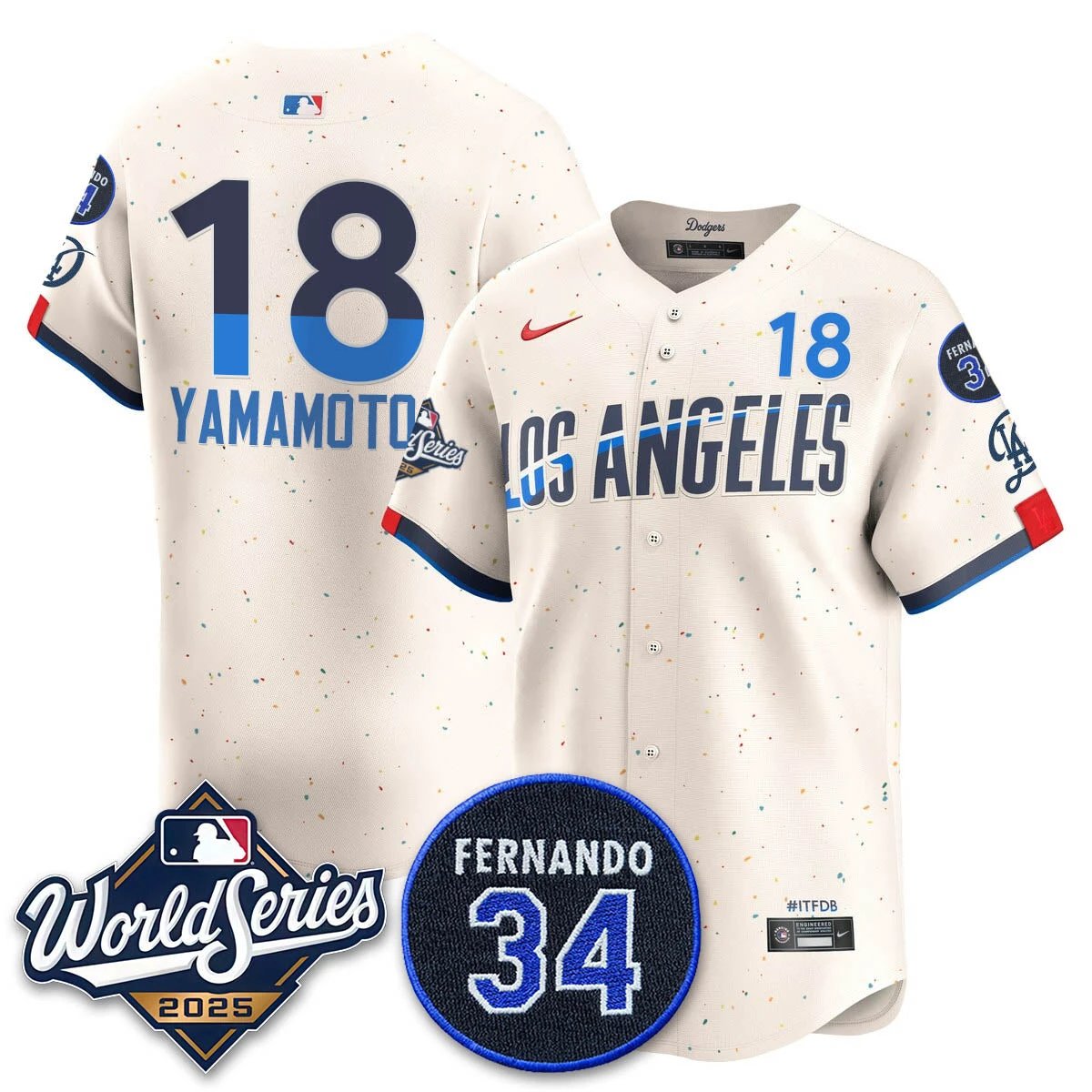 Los Angeles Dodgers 2025 National League Champions Jersey - All Stitched by Los Angeles Dodgers