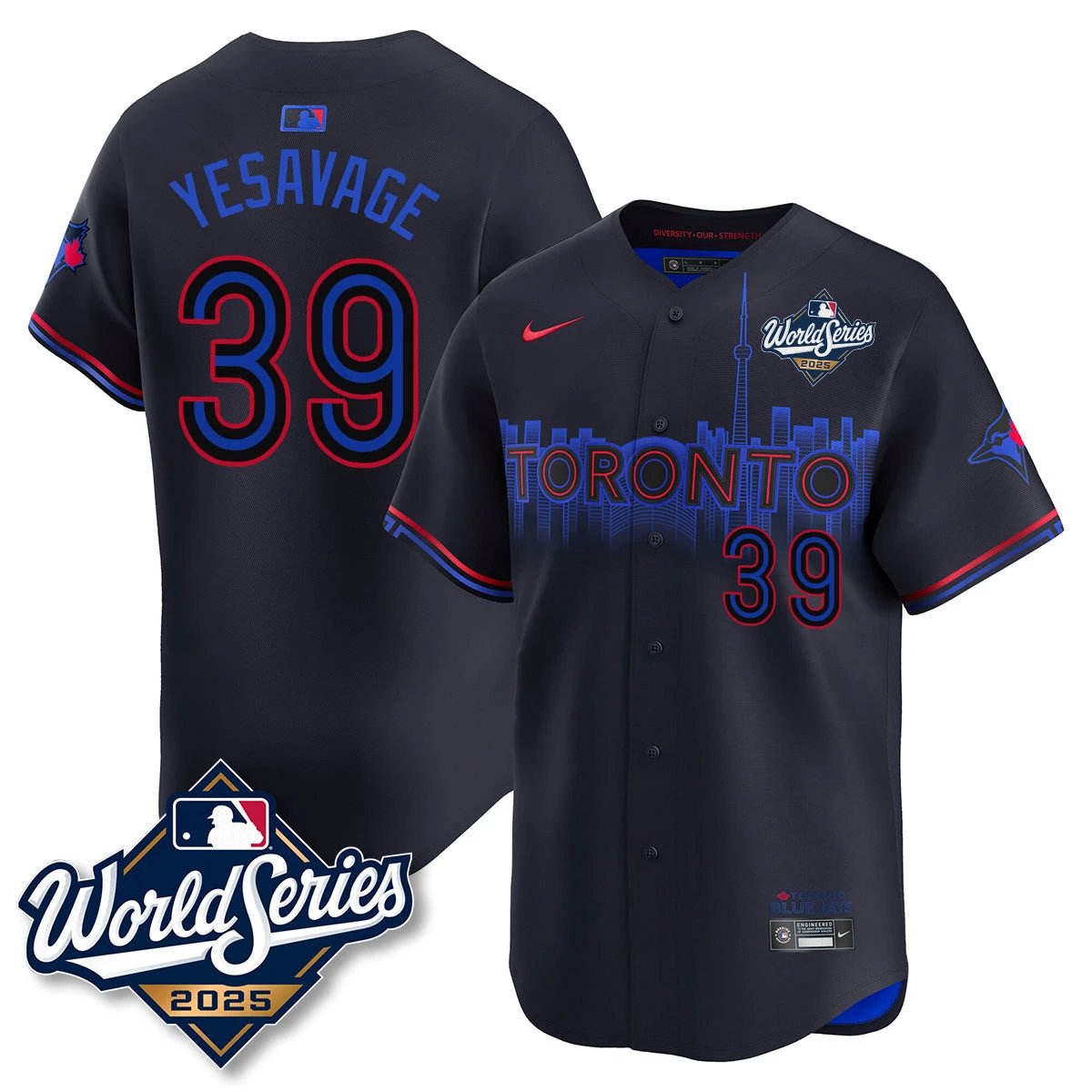 Toronto Blue Jays 2025 World Series Jersey - All Stitched by Toronto Blue Jays