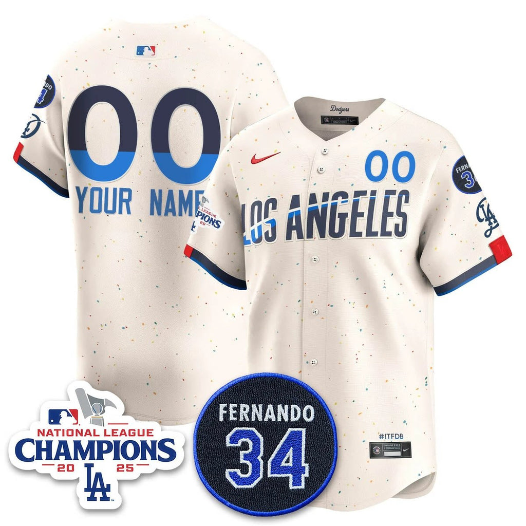 Los Angeles Dodgers 2025 NL Champions Jersey - All Stitched by Los Angeles Dodgers
