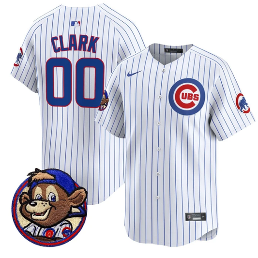 Clark Jersey #00 Chicago Cubs Clark Patch Vapor Premier Limited Stitched Pinstripe by My Store