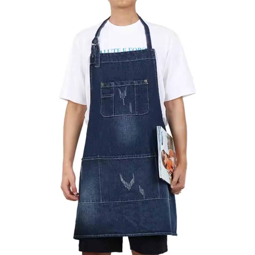 Classic Blue Denim Pocket Apron by Casa & Beyond