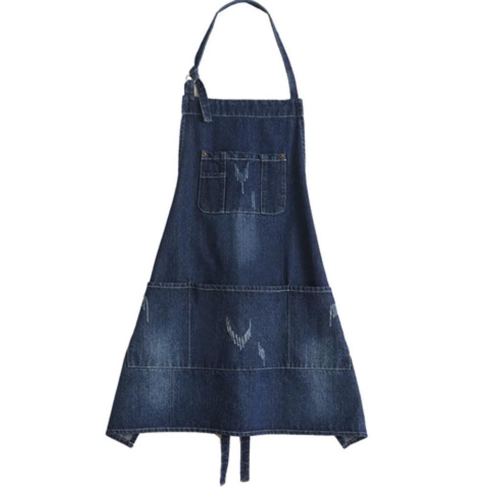 Classic Blue Denim Pocket Apron by Casa & Beyond