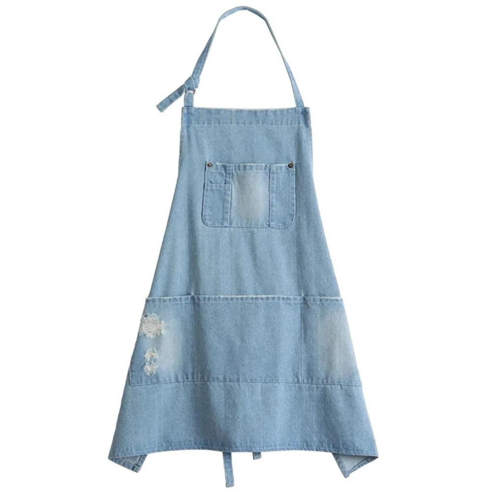 Classic Blue Denim Pocket Apron by Casa & Beyond