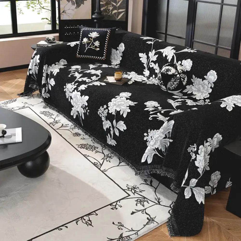 Classic Fleur Jacquard Sofa Cover by Casa & Beyond