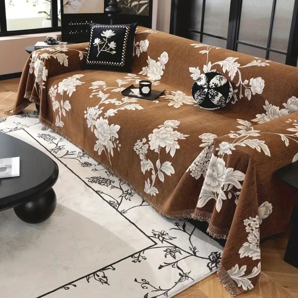 Classic Fleur Jacquard Sofa Cover by Casa & Beyond