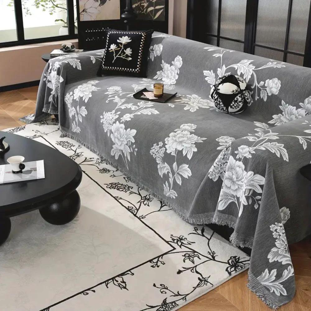 Classic Fleur Jacquard Sofa Cover by Casa & Beyond