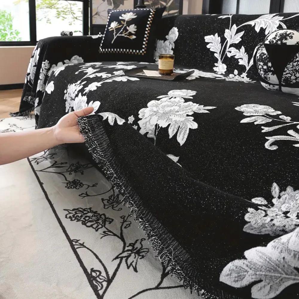 Classic Fleur Jacquard Sofa Cover by Casa & Beyond