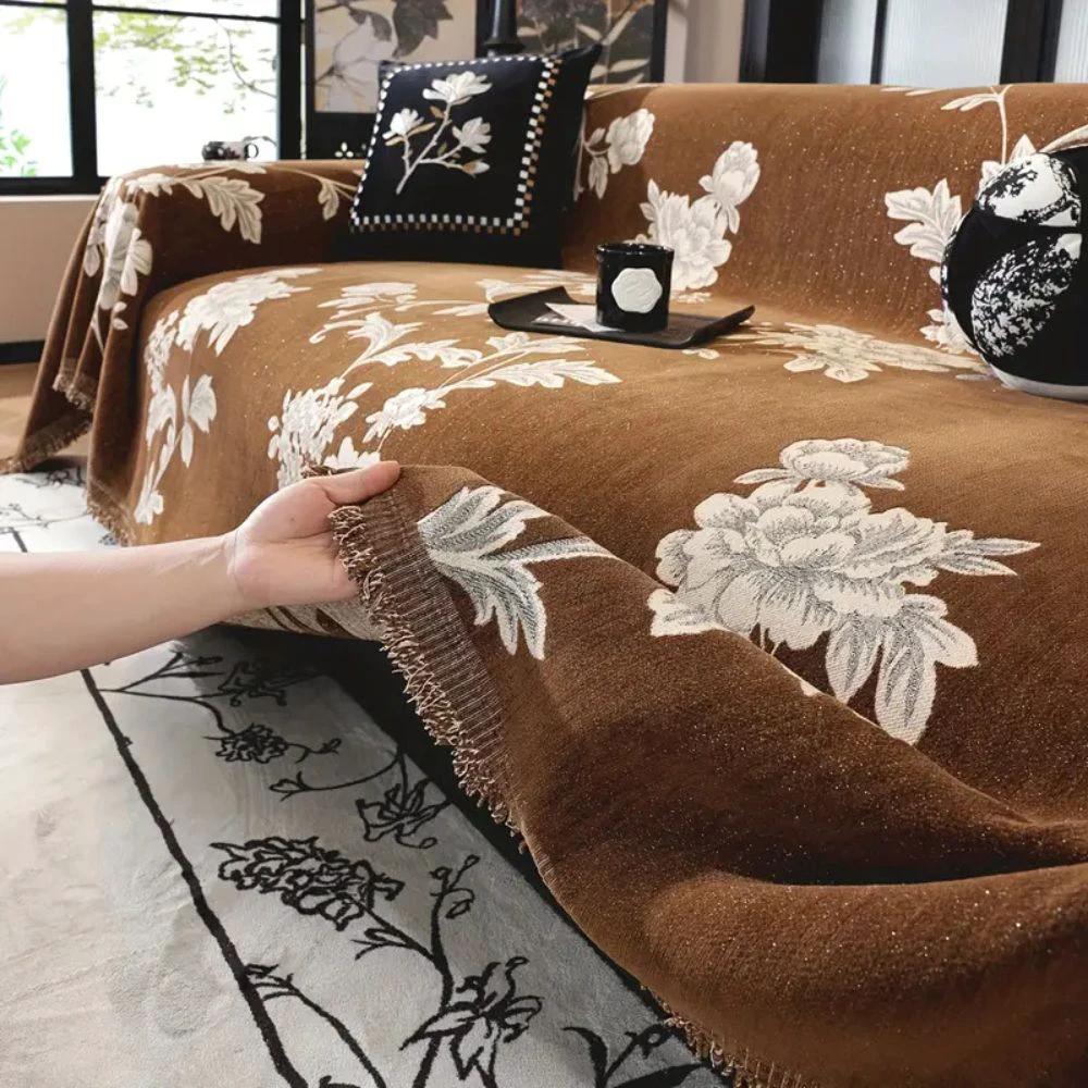 Classic Fleur Jacquard Sofa Cover by Casa & Beyond
