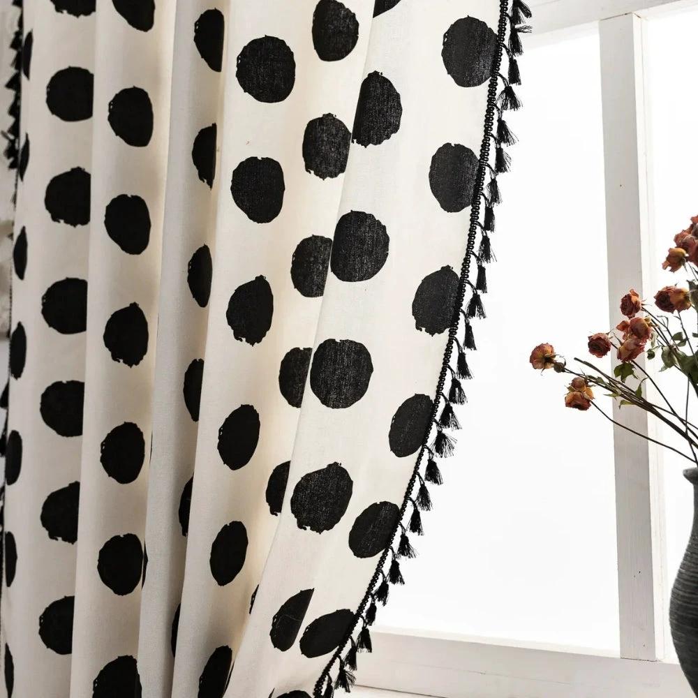 Chic Polka Dot Tassel Window Curtain by Casa & Beyond